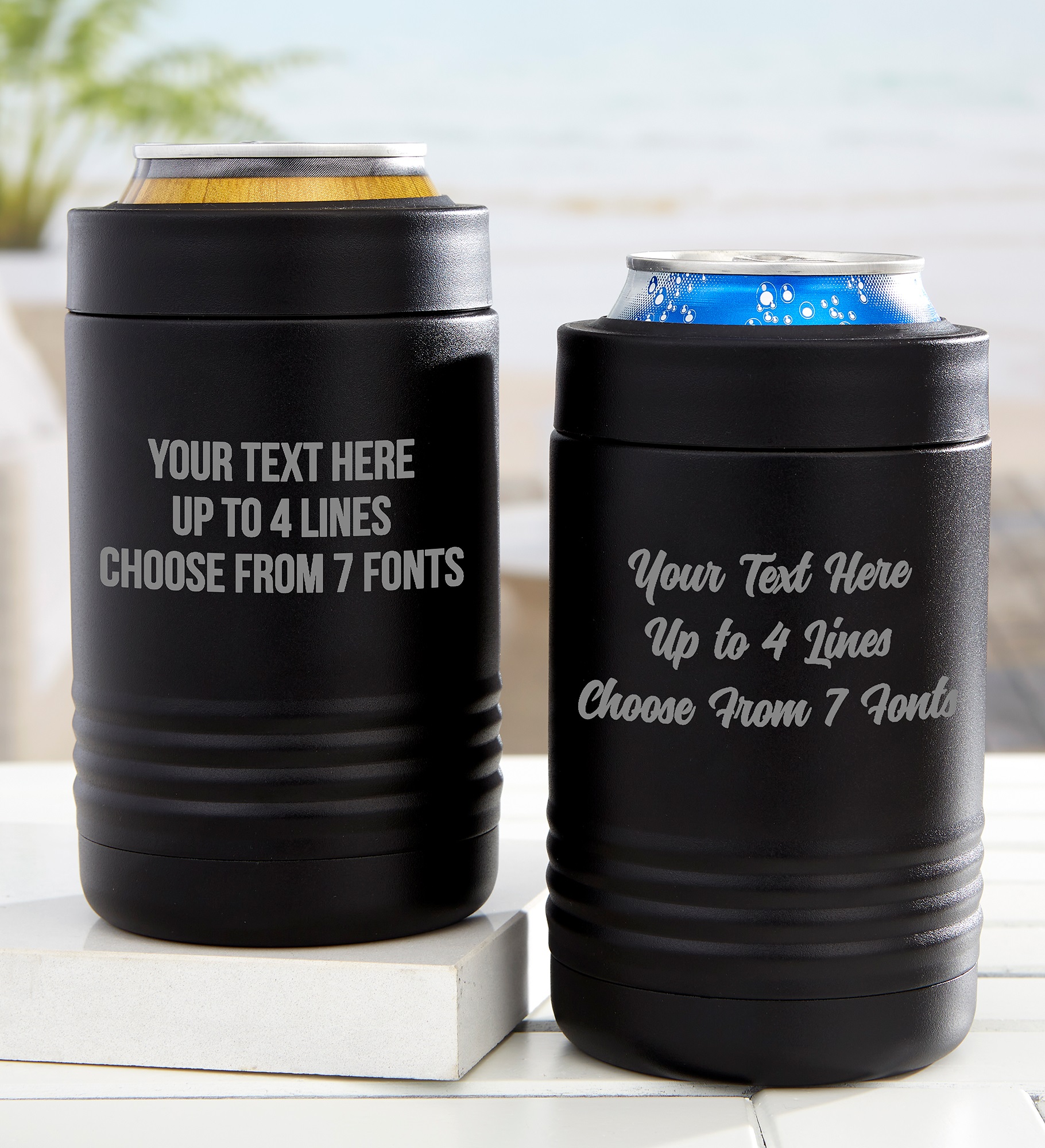 Any Message Personalized Stainless Insulated Beer Can Holder